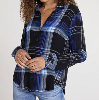 Bella Dahl - Flowy Button Down Cobalt Plaid