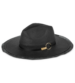 Vince Camuto Men's Ring Panama Hat Black Size Regular