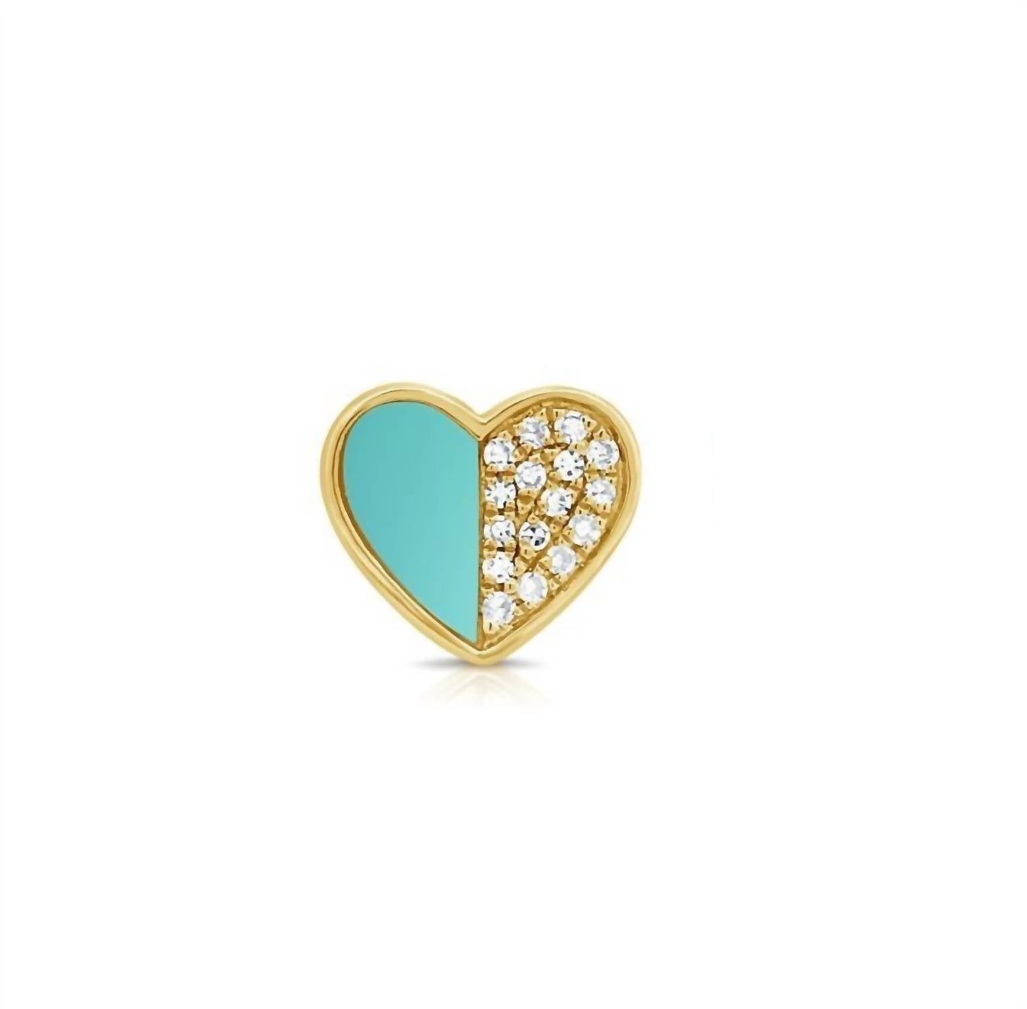 Diana M Jewels - 0.11 Cts Diamonds And Turquoise Stud Earrings