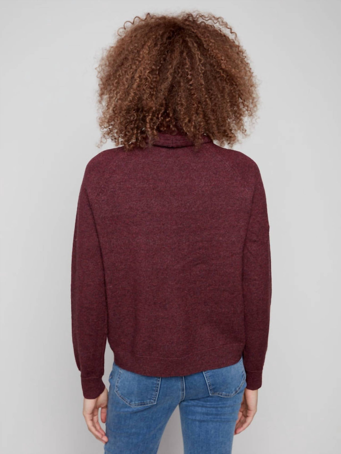 Charlie B - Textured Raglan Cowl Neck Sweater