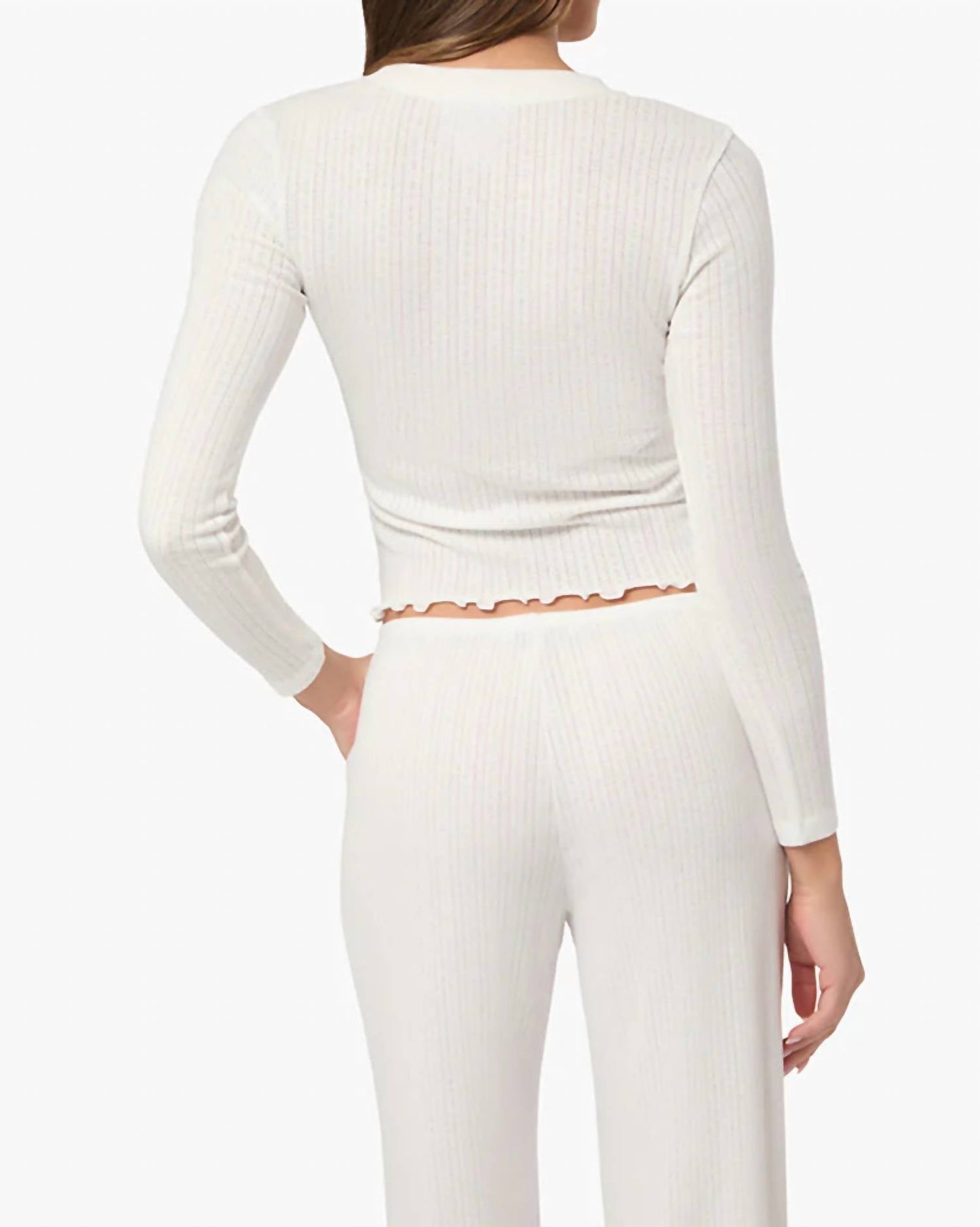 We Wore What - Long Sleeve Pointelle Pajama Top