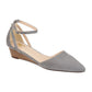 Journee Collection Women's Arkie Sliver Wedges Shoes Gray Size 7.5M