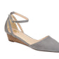 Journee Collection Women's Arkie Sliver Wedges Shoes Gray Size 7.5M
