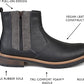 Vance Co. Men's Pratt Boot Black Size 12 W