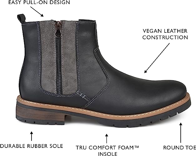 Vance Co. Men's Pratt Boot Black Size 12 W