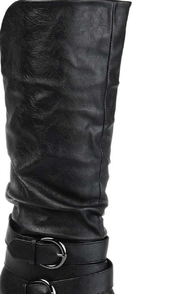 Journee Collection Women's Wide Calf Late Boot Black Size 8