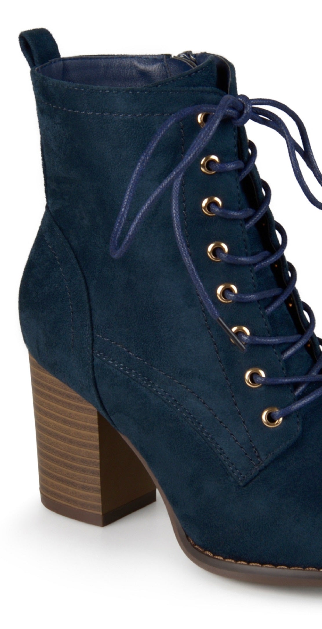 Journee Collection Women's Baylor Lace up Booties Blue Size 6