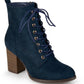 Journee Collection Women's Baylor Lace up Booties Blue Size 6