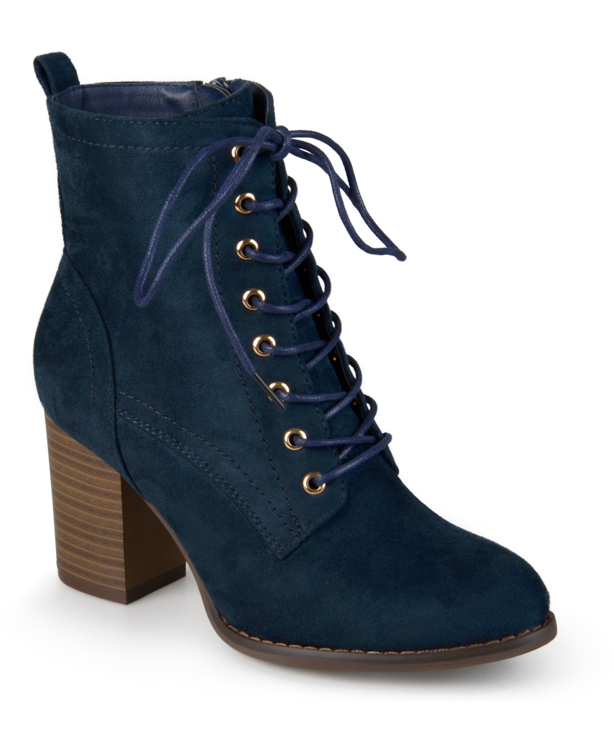 Journee Collection Women's Baylor Lace Up Booties Blue Size 8.5 M