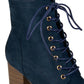 Journee Collection Women's Baylor Lace Up Booties Blue Size 8.5 M