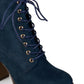 Journee Collection Women's Baylor Lace Up Booties Blue Size 8.5 M