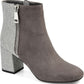 Journee Collection Women's Sarah Two Tone Bootie Gray Size 9 M