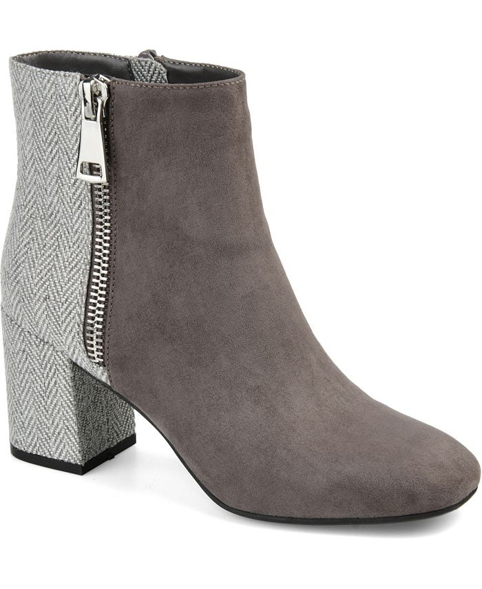 Journee Collection Women's Sarah Two Tone Bootie Gray Size 9 M