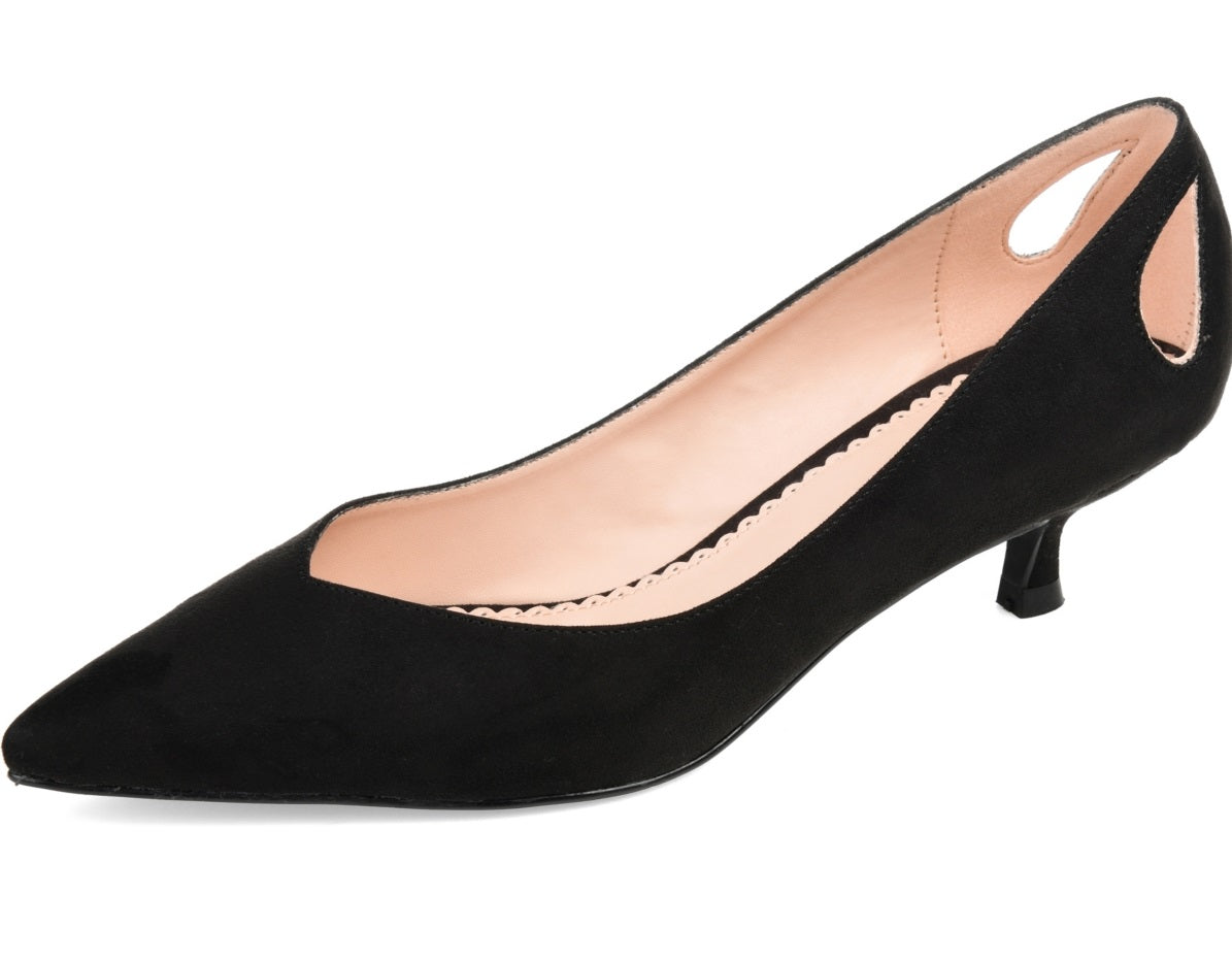 Journee Collection Women's Goldie Kitten Heel Shoes Black Size 8.5 M