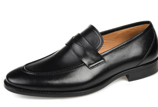 Thomas & Vine Men's Bishop Apron Toe Penny Loafer Shoes Black Size 10.5 M