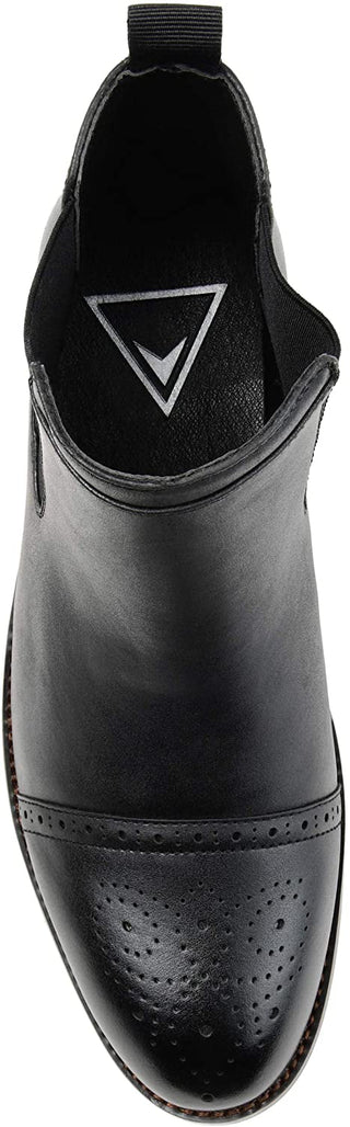 Vance Co. Men's Cap Toe Chelsea Boot Shoes Black Size 9 M