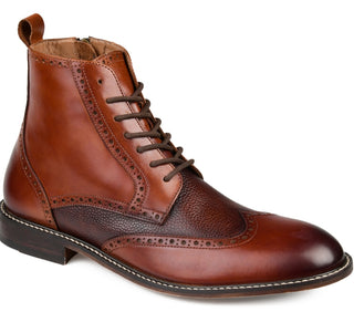 Thomas & Vine Men's Legend Wingtip Ankle Boot Brown Size 10.5 W