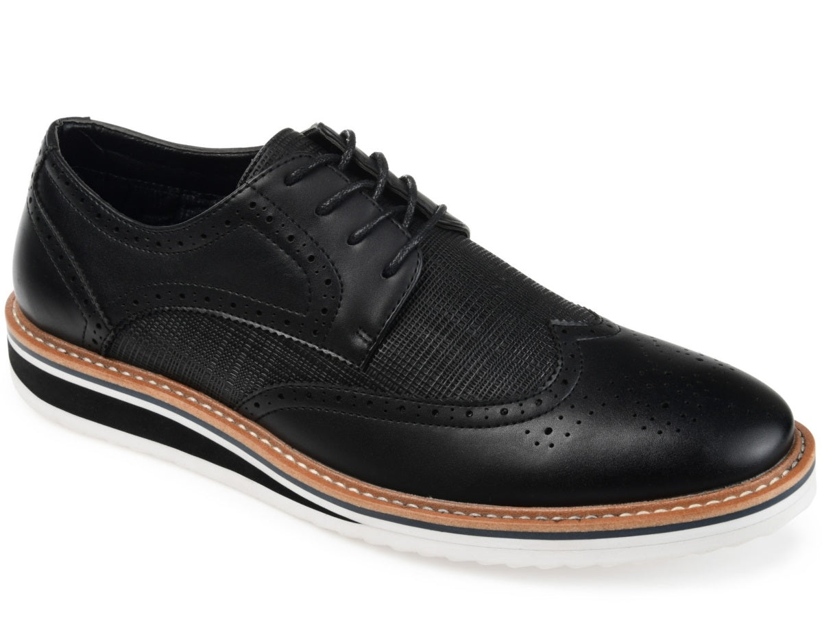 Vance Co. Men's Warrick Wingtip Derby Shoes Black Size 9 M