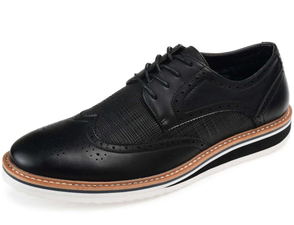Vance Co. Men's Warrick Wingtip Derby Shoes Black Size 9 M