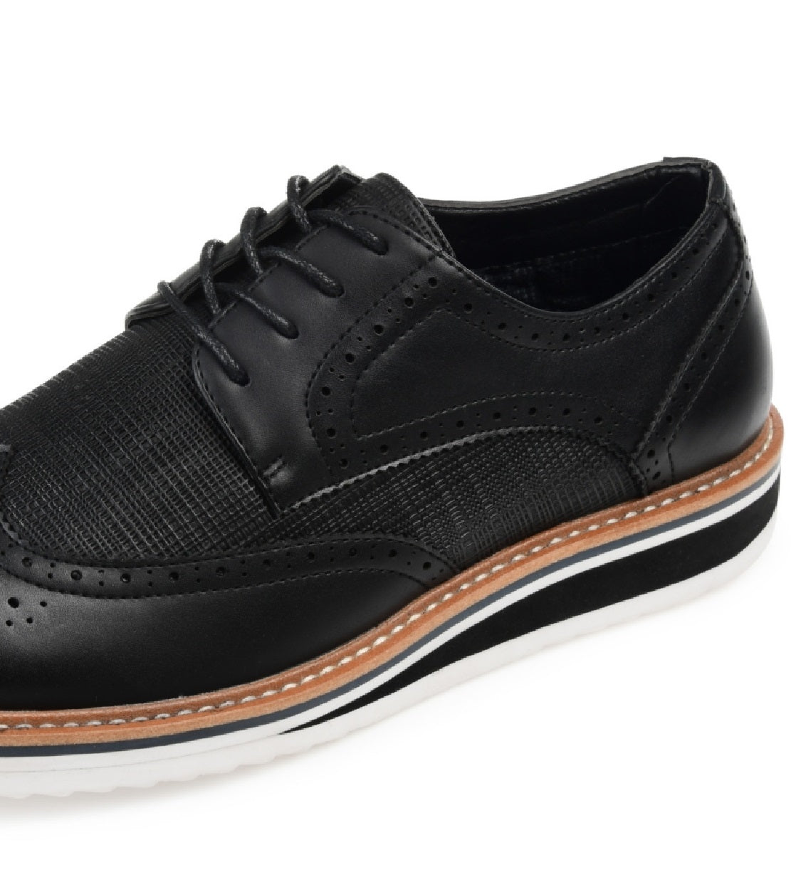 Vance Co. Men's Warrick Wingtip Derby Shoes Black Size 9 M