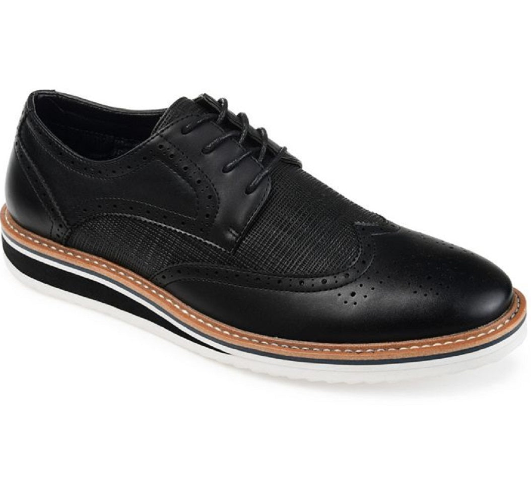 Vance Co. Men's Warrick Wingtip Derby Shoes Black Size 9.5M