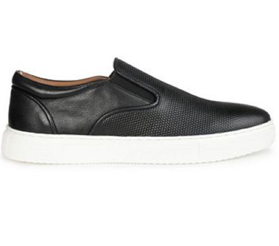 Thomas & Vine Men's Conley Slip On Leather Sneakers Black Size 10 M