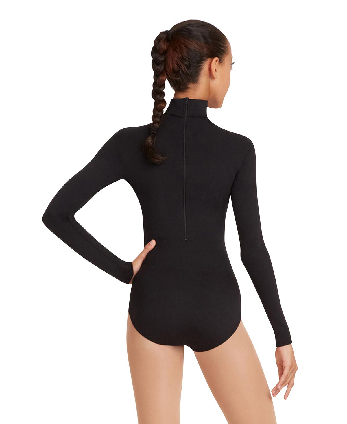 Capezio Women's Turtleneck Long Sleeve Leotard Dress Black Size X-Small