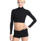 Capezio Women's Turtleneck Long Sleeve Top Black Size X-Small