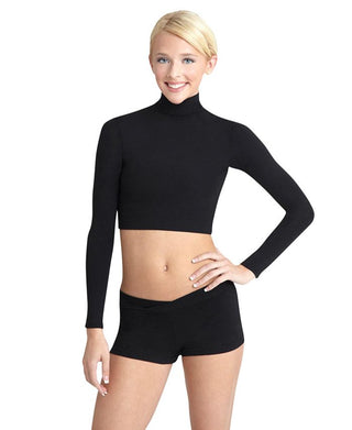 Capezio Women's Turtleneck Long Sleeve Top Black Size X-Small