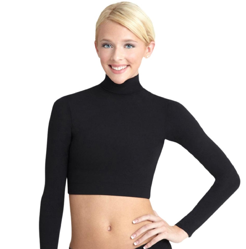 Capezio Women's Turtleneck Long Sleeve Top Black Size X-Small