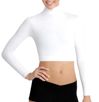 Capezio Women's Turtleneck Long Sleeve Top White Size Medium