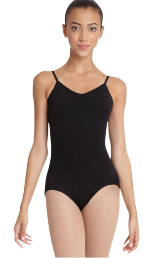 Capezio Women's V Neck Camisole Leotard Dress Black Size Large