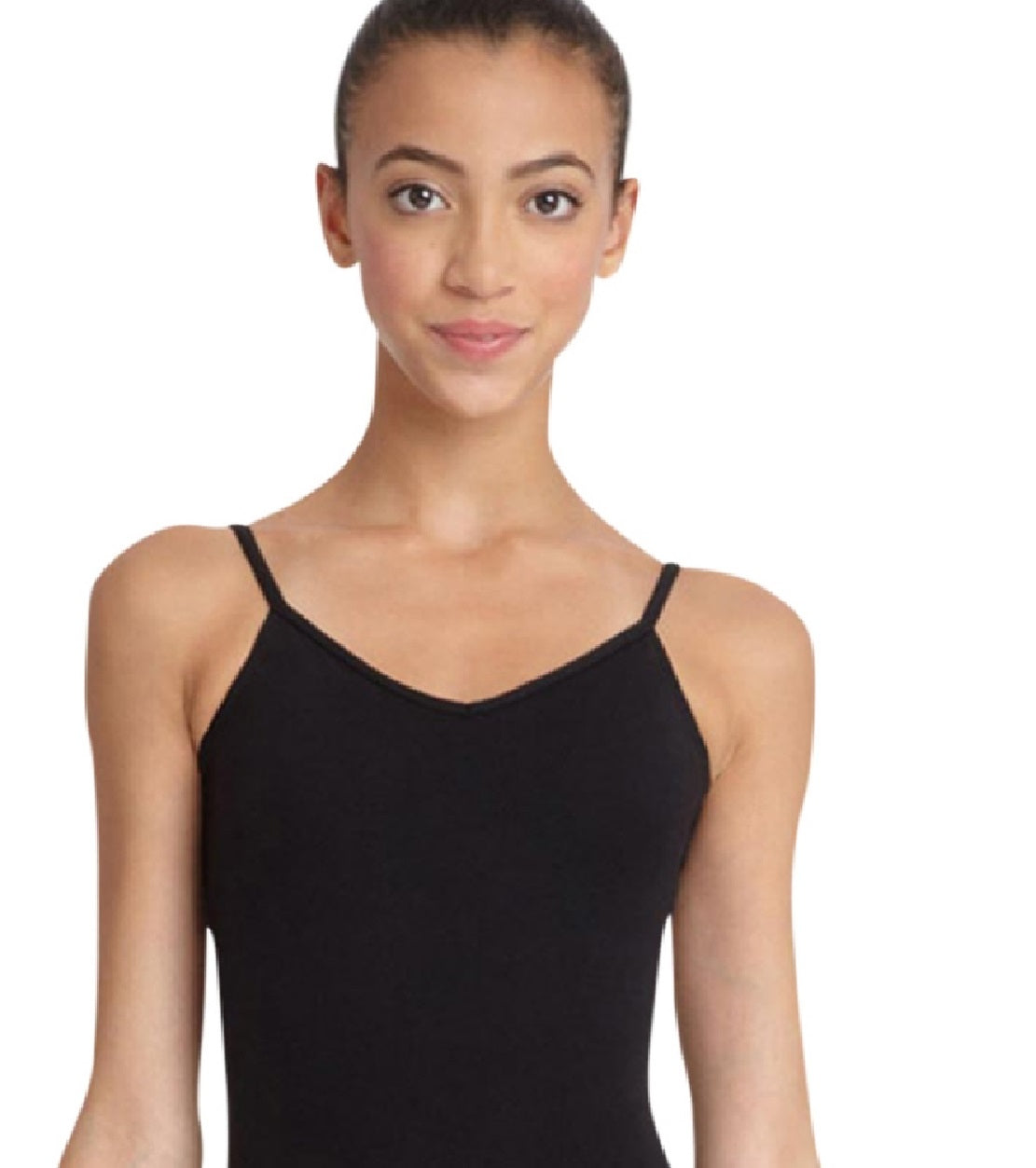 Capezio Women's V Neck Camisole Leotard Dress Black Size Large