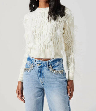Astr - Almeida Feather Cable Knit Sweater