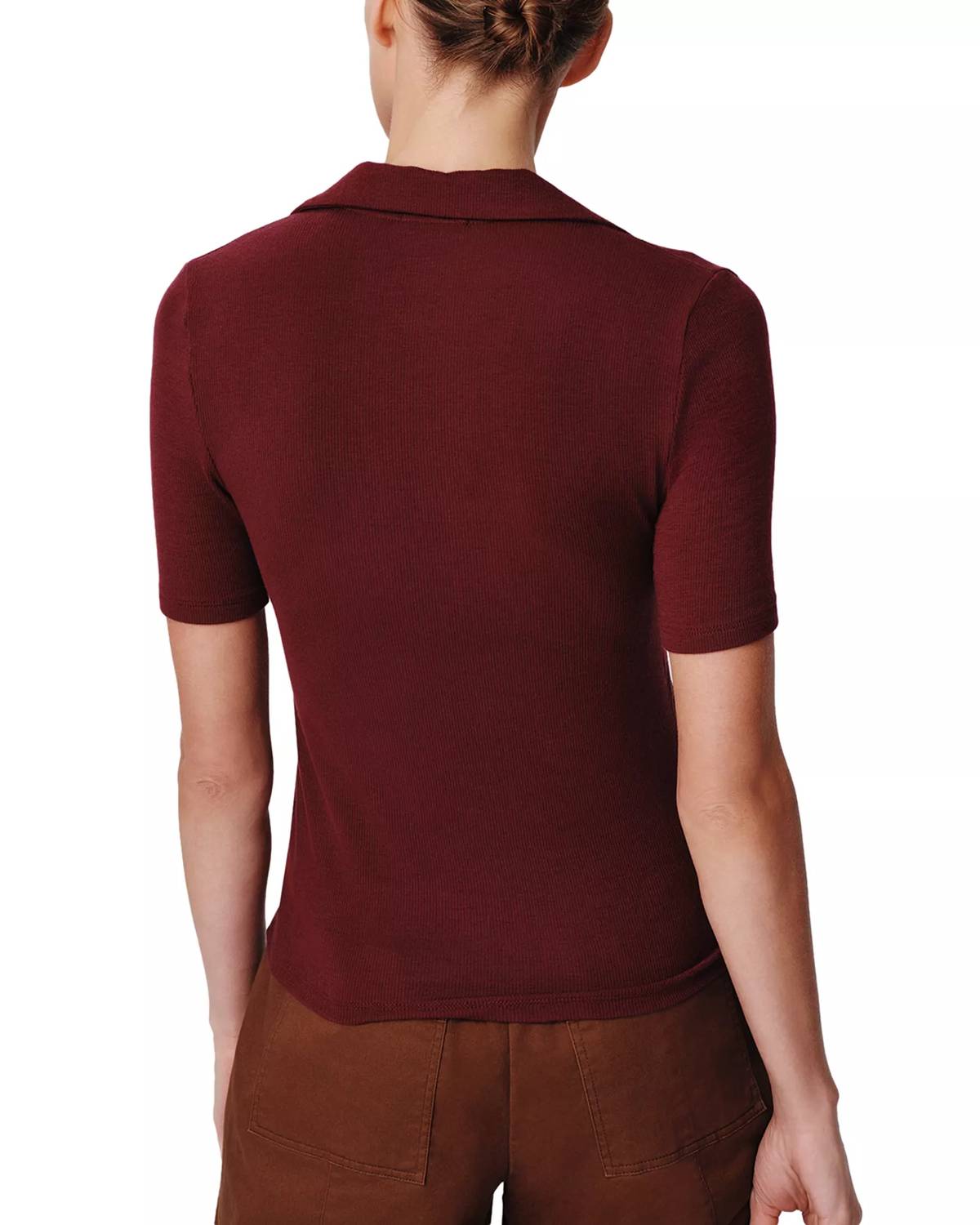 Atm - Modal Rib Split Neck Top