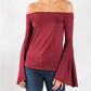 Elan - Off Shoulder Top with Bell Sleeves
