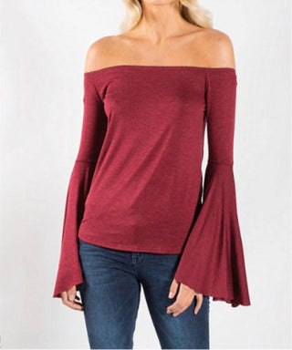 Elan - Off Shoulder Top with Bell Sleeves