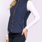 Active Basic - Suede Piping Detail Rib Quilted Vest