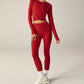 Beyond Yoga - Featherweight Center Stage Cropped Long Sleeve Pullover Tee Top