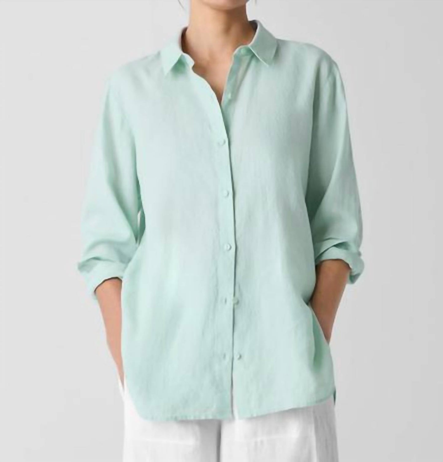 Eileen Fisher - Organic Handkerchief Linen Classic Collar Shirt