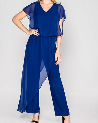 Last Tango - MS1059 - Jumpsuit w/ Chiffon Overlay