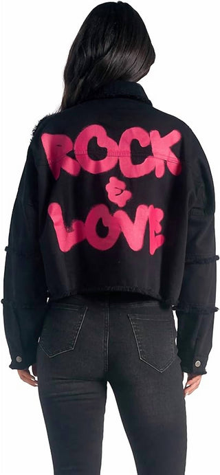 Elan - Graffiti Rock & Love Cropped Jacket