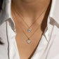Eklexic - Women's Oval Shaped Mop Pendant With Turquoise Stone Necklace