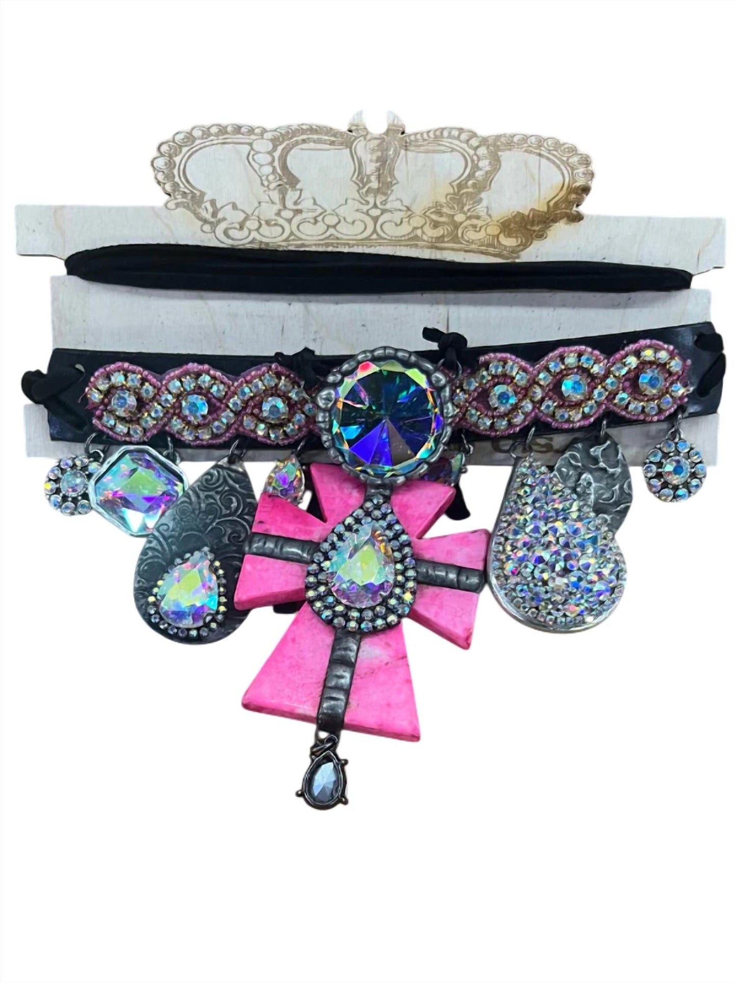 Art By Amy Labbe - Women's Cross Choker Necklace Belt