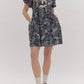 Entro - Floral Puff Sleeve Short Dress
