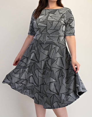 The Curve La - Plus Size Lurex Knit Short Sleeve Midi Dress With Pockets