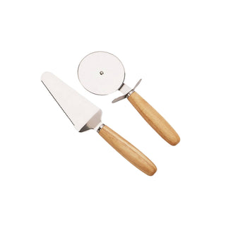 Creative Gifts International - Wooden Pizza Board with Cutting Wheel & Server