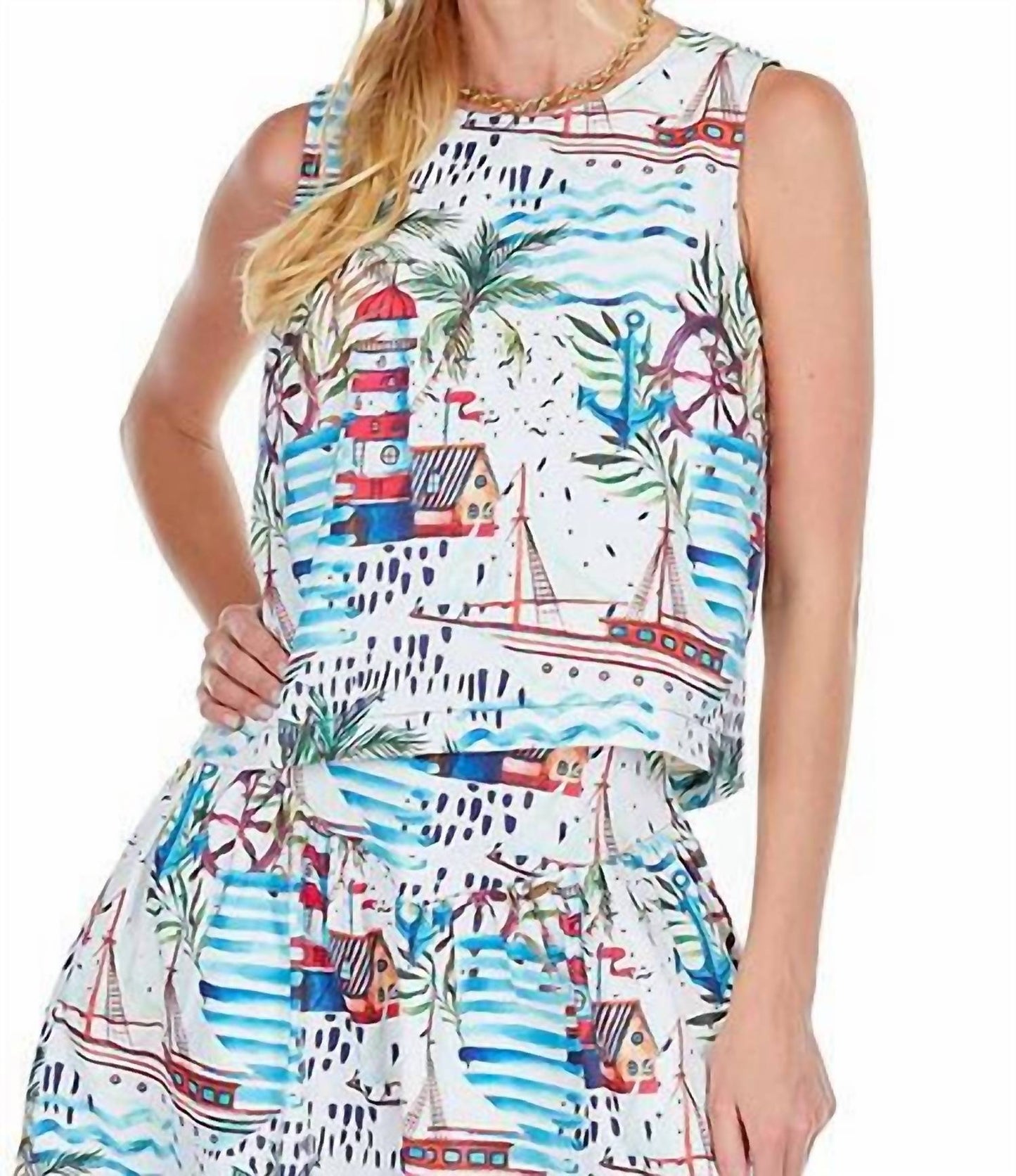 Joy Joy - BACK ZIP SLEEVELESS TOP