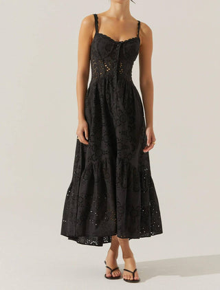 Astr - Yamila Eyelet Corset Midi Dress