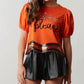 Peach Love - Witches Please Top: Sequins Embroidered Halloween Top